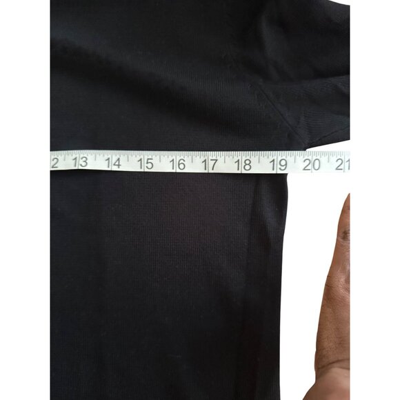 Womens Black Silk & Cotton Turtleneck Sweater Size P/L Fall Layering Piece - Picture 4 of 6